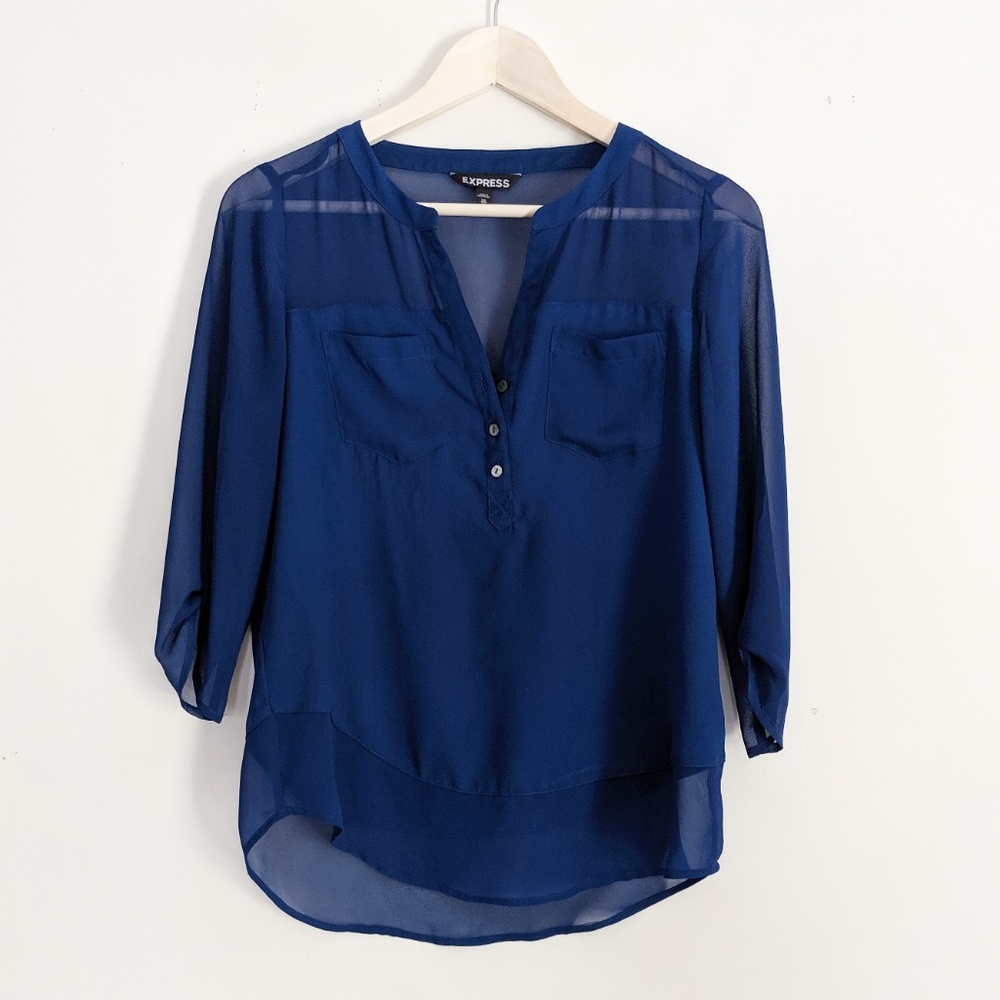 Express Blue Blouse Size XS